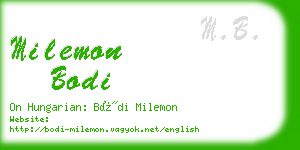 milemon bodi business card